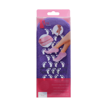Spa System Purple Moisturizing Gel Socks 2Pieces
