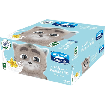 Saudia Vanilla UHT Milk 24x125ml