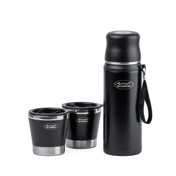 Al Rimaya Double Wall Vacuum Flask 800Ml With 2 Cups 3Pieces