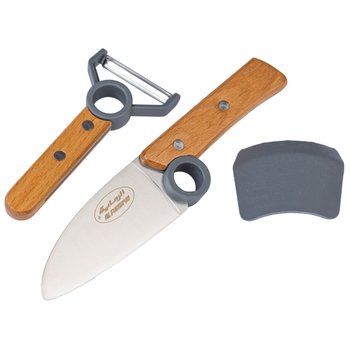 Al Rimaya Knife Set/Beech Wood/Gray 3Pieces