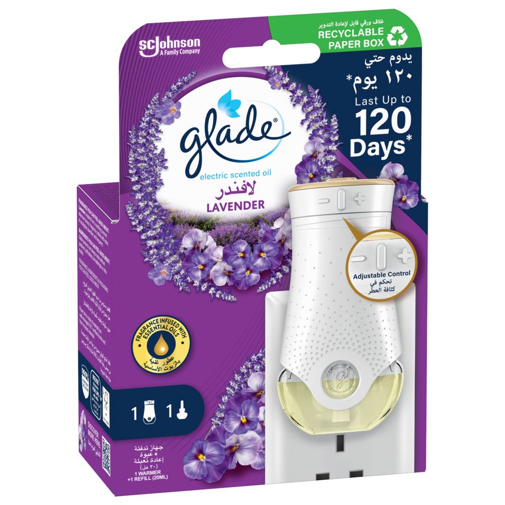 Glade Electric Plugins Air Freshener Lavender Scented Oil Holder with Refill 20ml