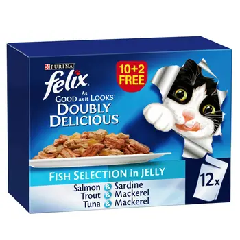 Purina Felix Doubly Delicious Fish Selection in Jelly 12×85g