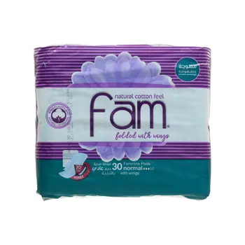 Fam Feminine Pads Normal With Wings 30Pieces