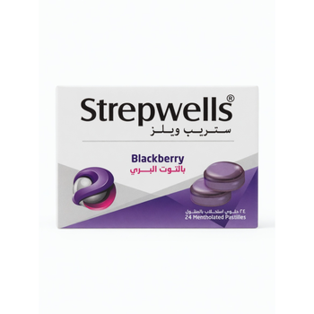Strepwells Blackberry Mentholated Pastilles 24 Pieces