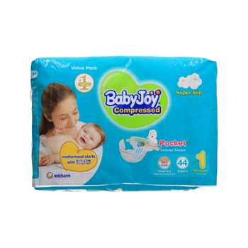 Babyjoy Compressed Diamond Pad Diaper Newborn 44 Pieces