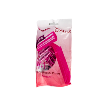 Bravix Pink Disposable Razors for Women 5 Pieces