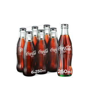 Coca Cola Light Glass Bottles 6x250ml