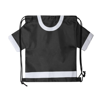 Black Soccer Jersey Drawstring Bag