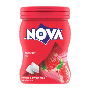 Nova Sugar-Free Chewing Gum Bottle Strawberry 50Pieces