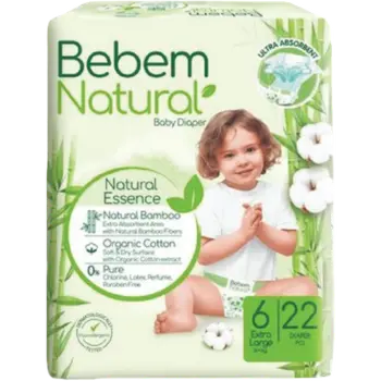 Bebem Natural Bamboo Diapers Jumbo 22Pieces