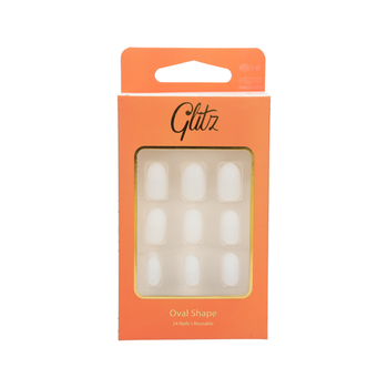 Glitz Oval 9 Nude Matte Nails 24 Pieces