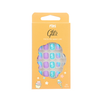 Glitz Tiny Mermaid Design Kids Nail Art Purple
