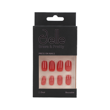 Belle Brave & Pretty Red Stiletto Press-On Nails 24 Pieces