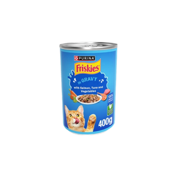 Purina Friskies Wet Cat Food With Salmon, Tuna And Vegetables In Gravy 400g