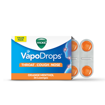 Vicks Orange Menthol Vapodrops Lozenges 16Pieces