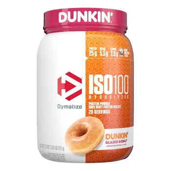 Dymatize Iso 100 Dunkin Glazed Donut Whey Protein Isolate Powder 1.3Lb