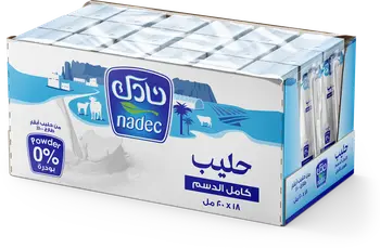 نادك حليب طويل الأجل كامل الدسم 18 حبة ×200مل