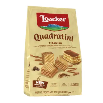 Loacker Tiramisu Quadratini Wafer Cookies 110g
