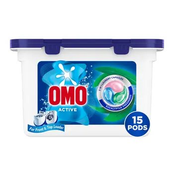 Omo Active 3In1 Eucalyptus Freshness Laundry Capsules 15Capsules