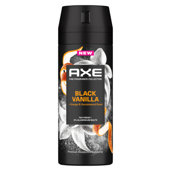 Axe Fine Fragrance Premium Deodorant Body Spray Black Vanilla 150Ml