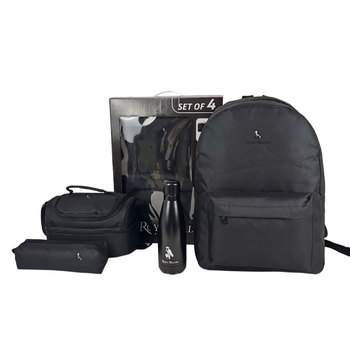 Royal Falcon Solid Backpack 4 In 1 Value Set Backpack With Accessory Black 1Pieces