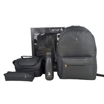 Royal Falcon Solid Backpack 4 In 1 Value Set Backpack With Accessory Grey 1Pieces