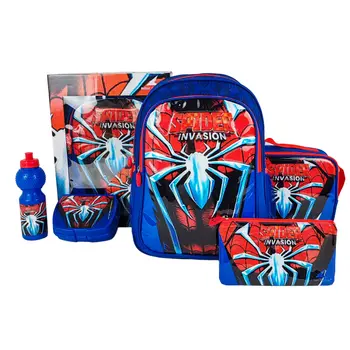 Royal Falcon Spider 5 In 1 Value Set Backpack Bag With Accessory Blue Red 1Pieces