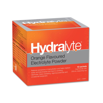 Hydralyte Orange Electrolyte Powder Sachets 10Bags