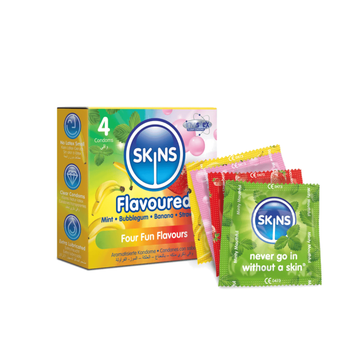 Skins Flavours Condoms 4-Pack No Latex Smell 4Packets