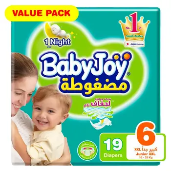 Baby Joy Compressed Baby Diapers Size 6 XXL 16kg 19Pieces