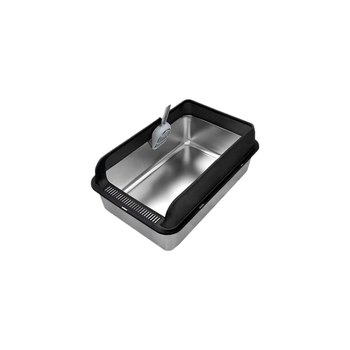 Pet Basket Stainless Steel Cat Litter Box With Scoop Size L 1Pieces