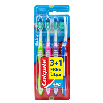 Colgate Extra Clean Toothbrush, Medium 4Pieces