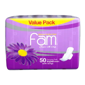Fam Classic Large Pads with Wings 50Pieces