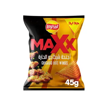 ليز ماكس رقائق بطاطس بنكهة أجنحة الدجاج الحارة 45جرام