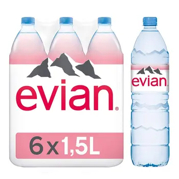 Evian Natural Mineral Water 6x1.5L