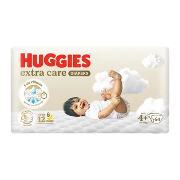 Huggies Extra Care Diapers Size 4+ 64Pieces