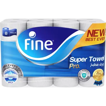 Fine Super Pro Kitchen Paper Towels 8Rolls