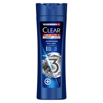 Clear Men 3In1 Shampoo For Men Active Clean 400Ml