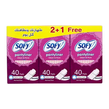 Sofy Clean & Pure Unscented Pantyliner 3X40Pieces