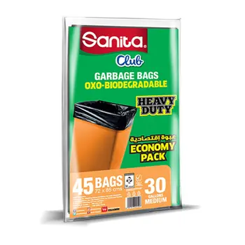 Sanita Club Oxo-Biodegradable Garbage Bags 30Gallons 45Pieces