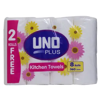 Uno Plus 2 Ply Kitchen Towels 8Pieces