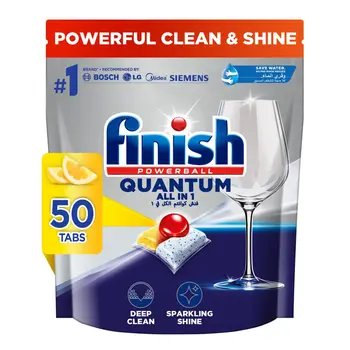 Finish Quantum Lemon Dishwasher Tablets 50 Pieces