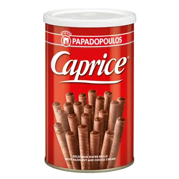 Papadopoulos Caprice Hazelnut Wafer Rolls 250g