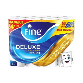 Fine Deluxe 3-Ply Extra-Soft Toilet Paper 24Rolls