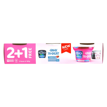 Nadec Strawberry Greek Yoghurt Pack 3×160g