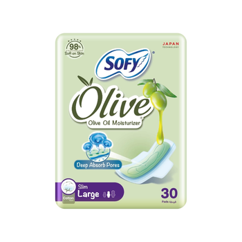 Sofy Olive Slim Sanitary Pads Large 30Pieces