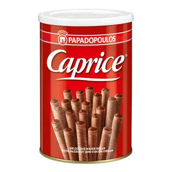 Papadopoulos Caprice Hazelnut Cocoa Wafer Rolls 400g