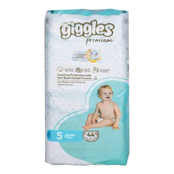 Giggles Premium Junior Baby Diaper Size 5 44 Pieces