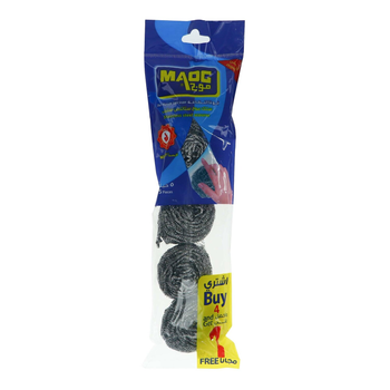 Maog Black Stainless Steel Scourer 5 Pieces