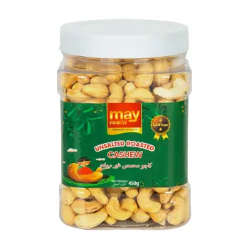 May Finest Unsalted Roasted Cashew 450g